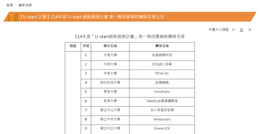EZeeTech 以 PESA-01 計畫通過 U-start 創新創業計畫審查